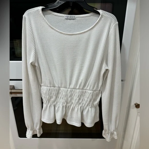 Paper Crane Thermal Waffle White Top - Picture 5 of 10